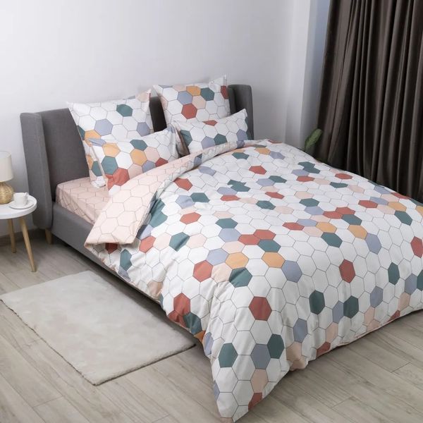 Постільна білизна двоспальна ТЕП Happy Sleep Барвисті стільники 2-03795-28992 180&times;215 см 4754699 фото