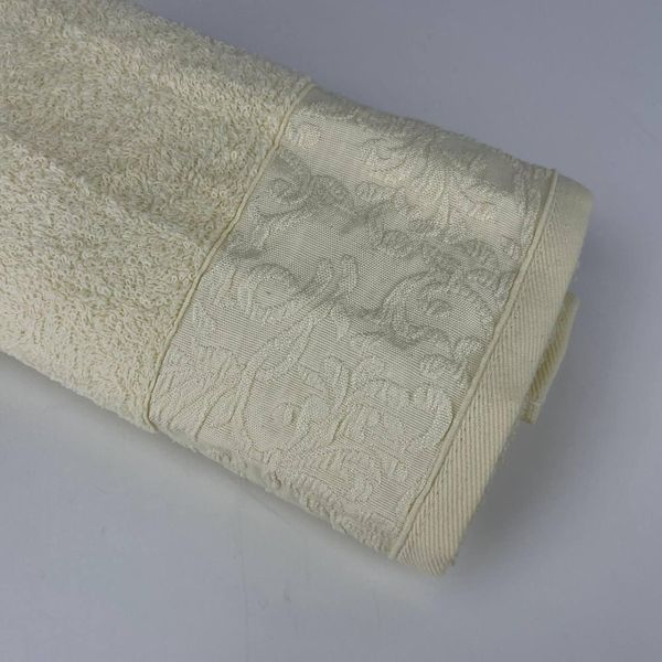 Рушник для обличчя махровий Febo Vip Cotton Botan Туреччина 6399 молочний 50&times;90 см 4325474 фото