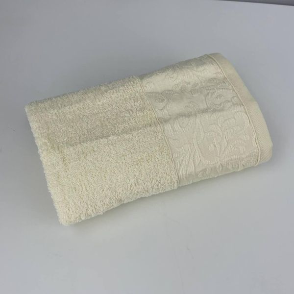 Рушник для обличчя махровий Febo Vip Cotton Botan Туреччина 6399 молочний 50&times;90 см 4325474 фото