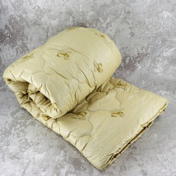 Ковдра закрите овеча вовна (Мікрофібра) PURE WOOL двоспальна 175&times;210 55086 3903549 фото