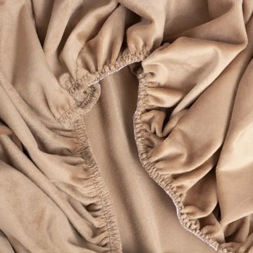 Двоспальне простирадло на резинці ТЕП VELOUR 2-04756_33916 160&times;200 см капучино 5192266 фото