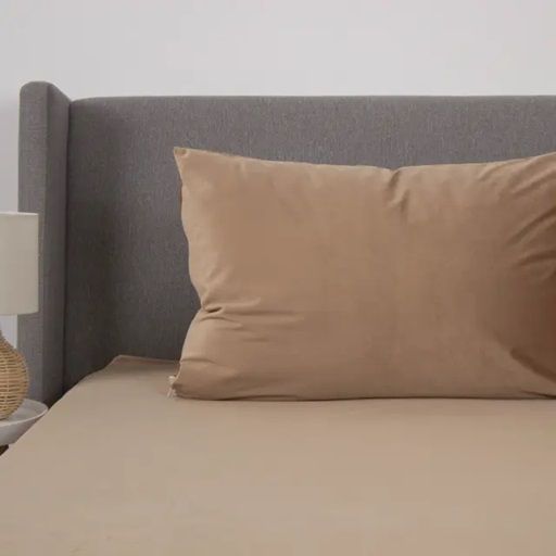 Двоспальне простирадло на резинці ТЕП VELOUR 2-04756_33916 160&times;200 см капучино 5192266 фото