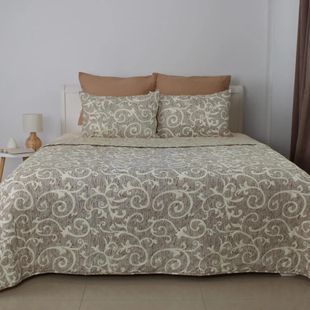 Покривало з 1 наволочкою євро ТЕП Elegante Cotton Beige and White 4-04578_32778 220&times;240 см 5090570 фото