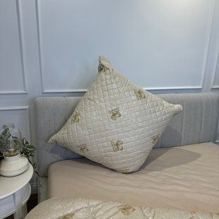 Подушка стьобана з еко овчини Leri Max Pure Wool 21506 50&times;50 см бежева 5150430 фото
