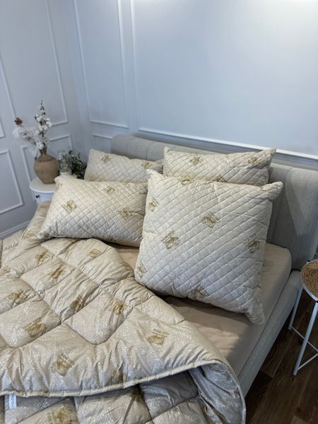 Подушка стьобана з еко овчини Leri Max Pure Wool 21506 50&times;50 см бежева 5150430 фото