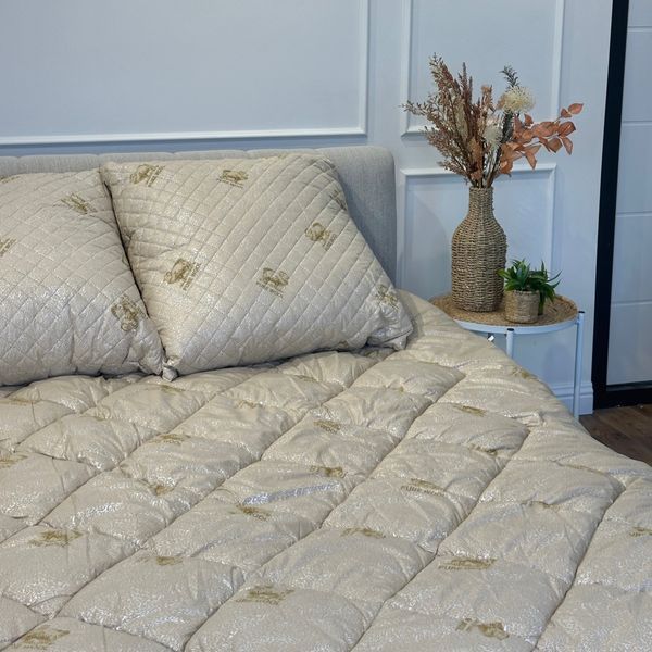 Подушка стьобана з еко овчини Leri Max Pure Wool 21506 50&times;50 см бежева 5150430 фото